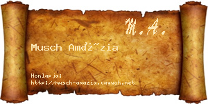 Musch Amázia névjegykártya